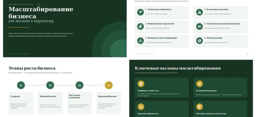 Презентация Масштабирование бизнеса от малого к крупному