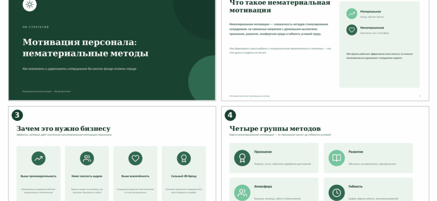 Презентация Мотивация персонала - нематериальные методы