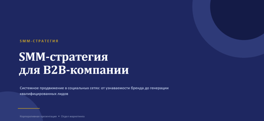 Презентация SMM-стратегия для B2B компании