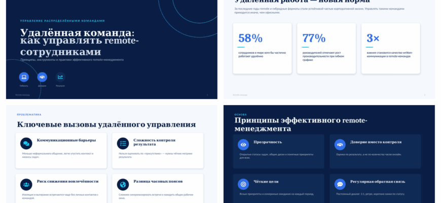 Презентация Удалённая команда - как управлять remote-сотрудниками