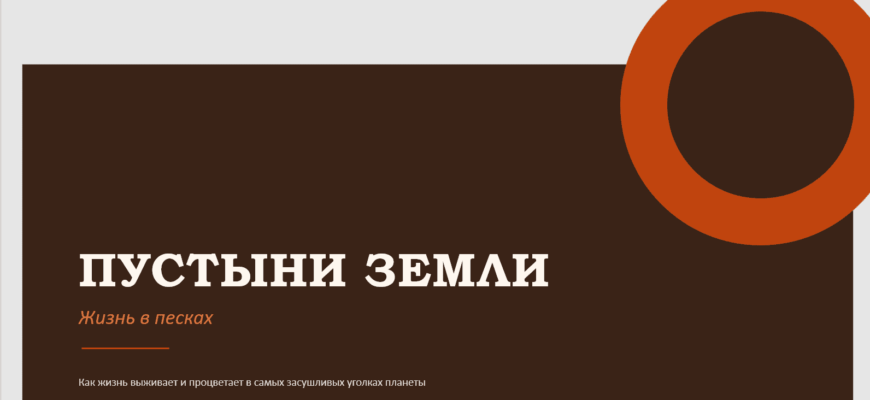 Скриншот презентации Пустыни Земли жизнь в песках